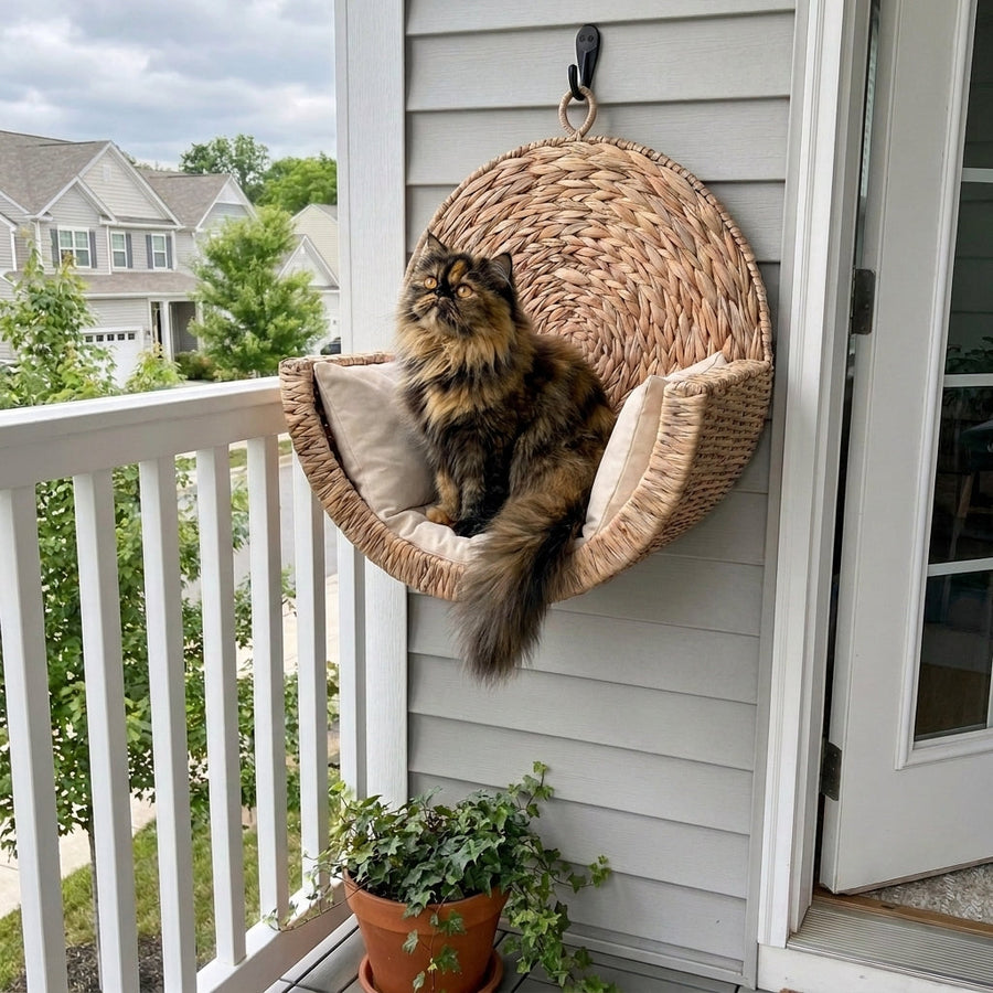 Luno Pets Handcrafted wall-mounted cat bed